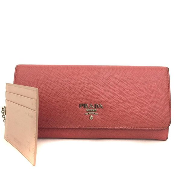 PRADA Saffiano Leather Long Bifold Wallet w/Card Case /1G0602 - Picture 1 of 8